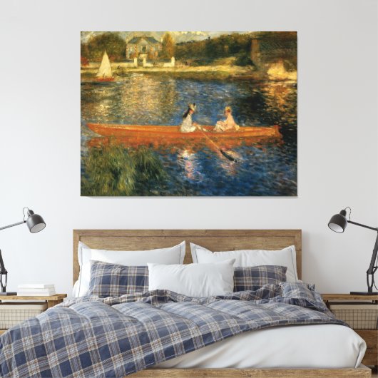 ルノアールのセーヌ・アスナエール(スキフ)ca 1879 キャンバスプリント (インサイチュ (寝室))