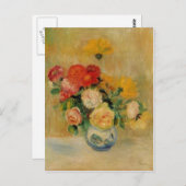 ルノアールのバラおよびダリアのつぼ ポストカード (正面/裏面)