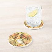 ルノアールのバラとヴィンテージ手書き単語 コースター (側面)