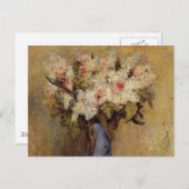 ルノアールのライラックおよびバラのつぼ ポストカード (正面/裏面)