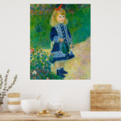 ルノアールの小さな女の子ブルーと散水缶 ポスター (キッチン)