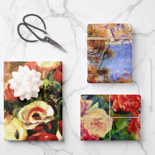 ルノアールの有名な紙シートを包むアートワーク ラッピングペーパーシート (正面)