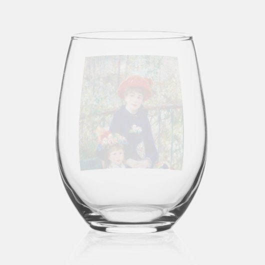 ルノアールの母子 ステムなしワイングラス (裏面)