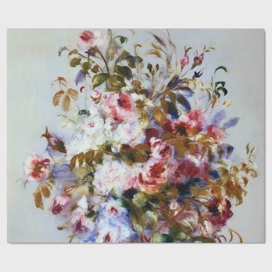 ルノアールの美しいばら色の花束 ラッピングペーパー (フラット)