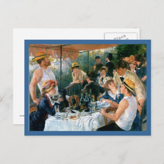 ルノアールの船遊びのパーティー(1881年)の昼食会 インビテーションポストカード (正面/裏面)