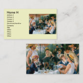 ルノアールの船遊びのパーティー(1881年)の昼食会 名刺 (正面/裏面)