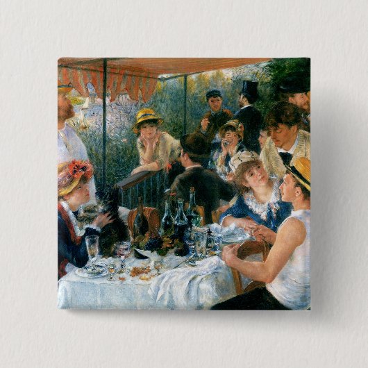 ルノアールの船遊びのパーティー(1881年)の昼食会 缶バッジ (正面)