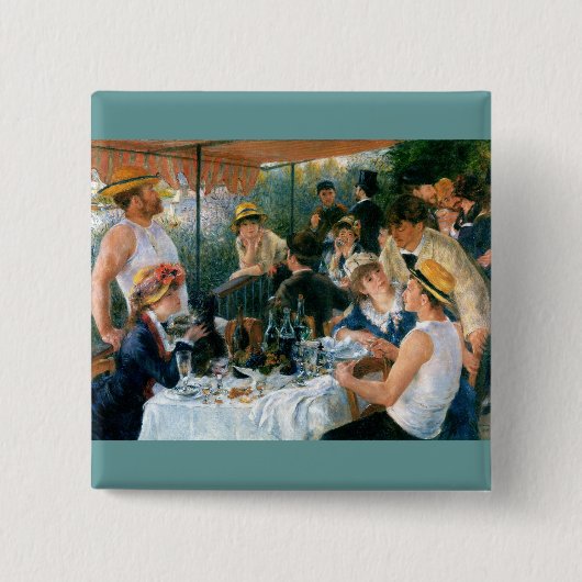 ルノアールの船遊びのパーティー(1881年)の昼食会 缶バッジ (正面)