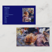 ルノアールの若い女性の裁縫 名刺 (正面/裏面)