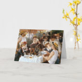 ルノアールの「ボートパーティーの昼食会」誕生日 カード (黄色い花)