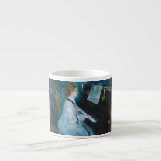 ルノアールウーマンピアノミュージックミュージシャン エスプレッソカップ (正面)