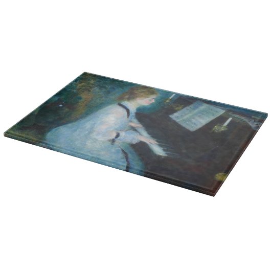 ルノアールウーマンピアノミュージックミュージシャン カッティングボード (角)