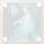 ルノアールウーマンピアノミュージックミュージシャン ガラスコースター (裏面)