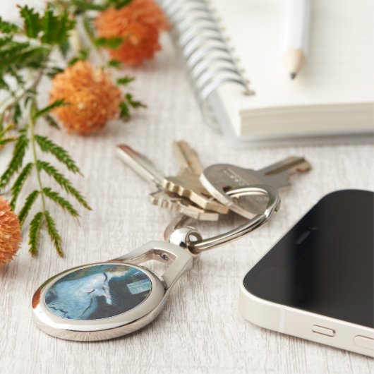 ルノアールウーマンピアノミュージックミュージシャン キーホルダー (側面)