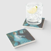 ルノアールウーマンピアノミュージックミュージシャン ストーンコースター (横)