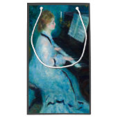 ルノアールウーマンピアノミュージックミュージシャン スモールペーパーバッグ (裏面)