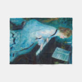 ルノアールウーマンピアノミュージックミュージシャン フリースブランケット (正面(横))