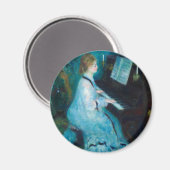 ルノアールウーマンピアノミュージックミュージシャン マグネット (正面/裏面)