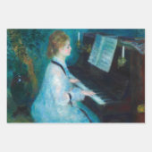 ルノアールウーマンピアノミュージックミュージシャン ラッピングペーパーシート (正面)