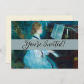 ルノアールウーマンピアノミュージックミュージシャン 招待状 (正面/裏面)