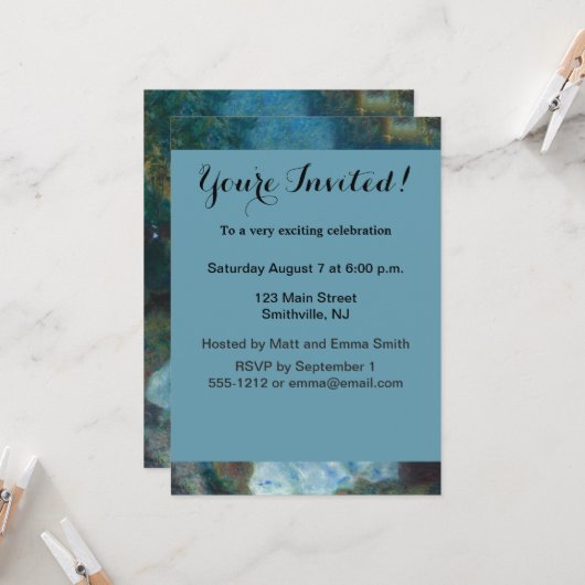 ルノアールウーマンピアノミュージックミュージシャン 招待状 (正面/裏面インサイチュ)