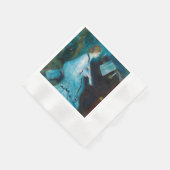 ルノアールウーマンピアノミュージックミュージシャン 縁ありカクテルナプキン (角)