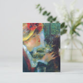 ルノアールガールと犬はがき ポストカード (スタンド正面)