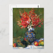 ルノアールスティルライフ花とフルーツアート絵画ズ ポストカード (正面/裏面)