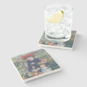 ルノアールツーシスターズテラス感フランスの象主義 ストーンコースター (横)