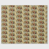 ルノアールバラとジャスミンがデルフトの花瓶に ラッピングペーパー (フラット)