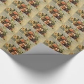 ルノアールバラとジャスミンがデルフトの花瓶に ラッピングペーパー (角)