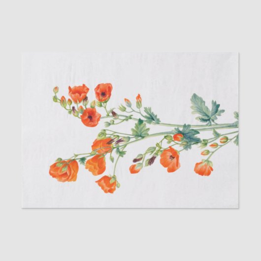 ルノアールヴィンテージ赤い花バラデコページ 薄葉紙 (正面)