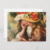 ルノアール二人読の女の子の庭はがき ポストカード (正面/裏面)