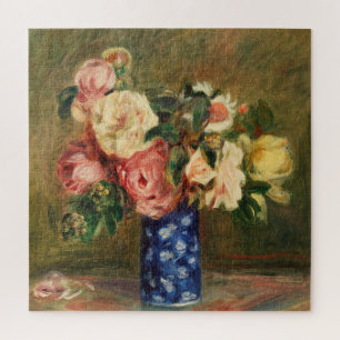 ルノアール印象派のバラのブーケ絵画。 ジグソーパズル