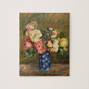 ルノアール印象派のバラのブーケ絵画。 ジグソーパズル