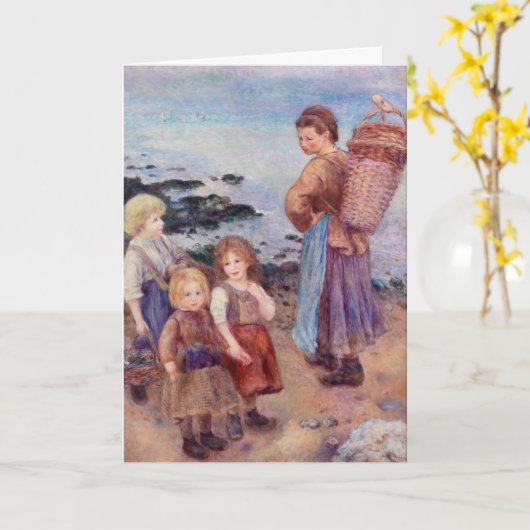 ルノアール印象派のムッセル絵画漁師 カード (黄色い花)