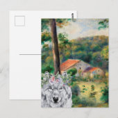 ルノアール周辺のブリイとウルフファンシー ポストカード (正面/裏面)