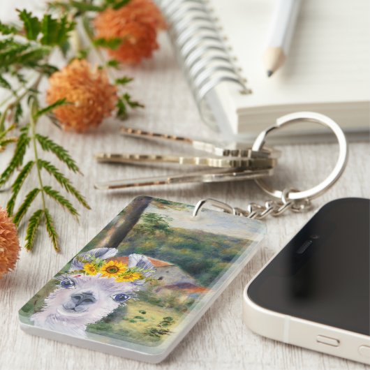 ルノアール周辺のブリイとラマファンシー キーホルダー (正面右)