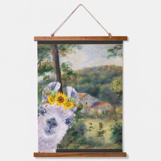 ルノアール周辺のブリイとラマファンシー 吊り下げ型タペストリー (正面)