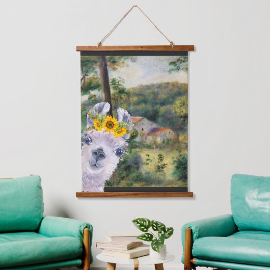 ルノアール周辺のブリイとラマファンシー 吊り下げ型タペストリー (リビング)