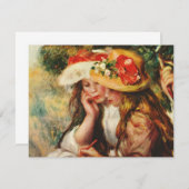 ルノアール庭の招待状で読んでいる2人の女の子 招待状 (正面/裏面)