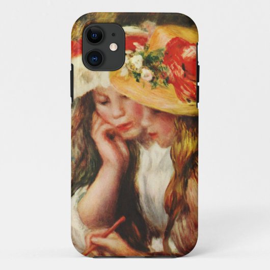 ルノアール庭のiPhoneの場合で読んでいる2人の女の子 Case-Mate iPhoneケース (裏面)