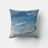 ルノアール海景。青航海の印象主義。海 クッション (裏面)