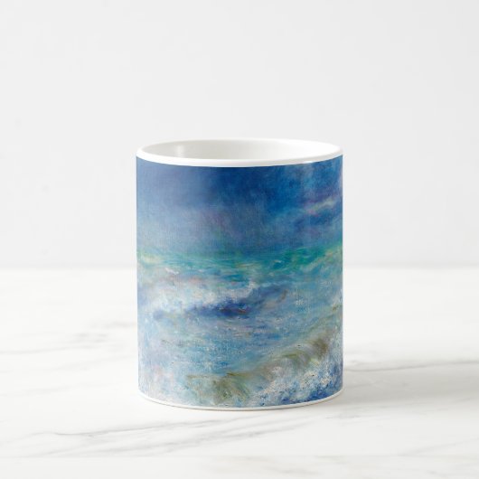 ルノアール海景。青航海の印象主義。海 コーヒーマグカップ (中央)