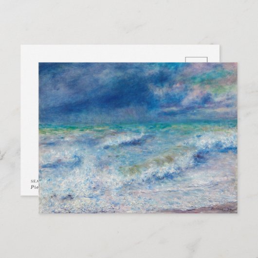 ルノアール海景。青航海の印象主義。海 ポストカード (正面/裏面)