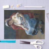 ルノアール眠る女の子と猫クラシック芸術 薄葉紙 (クラフト)