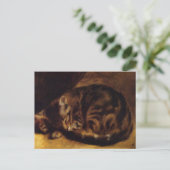 ルノアール眠る猫はがき ポストカード (スタンド正面)