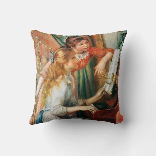 ルノアール著ピアノの2人の女の子 クッション (裏面)