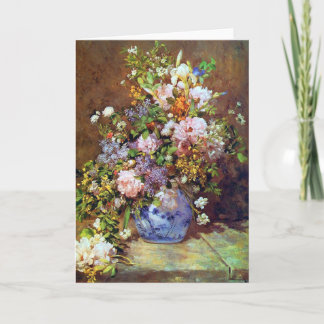 ルノアール著春の花 カード