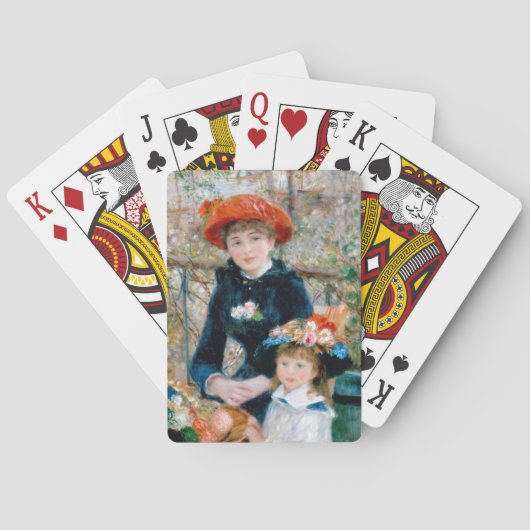 ルノアール「ふたりの姉妹（テラス上）」 トランプ (裏面)